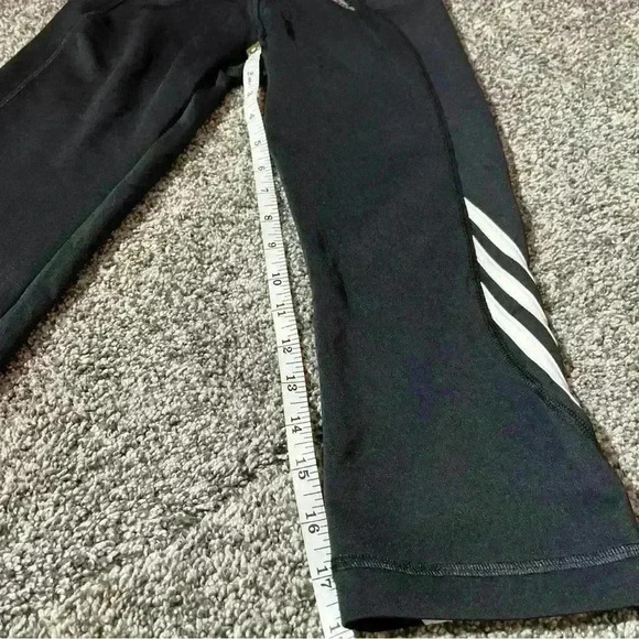 Ladies Climalite ADIDAS Black 3 Stripe Crop Leg Track Bottoms -Small - Picture 9 of 10